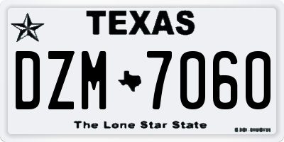 TX license plate DZM7060