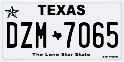 TX license plate DZM7065