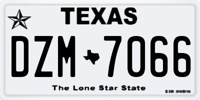 TX license plate DZM7066