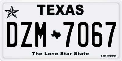 TX license plate DZM7067