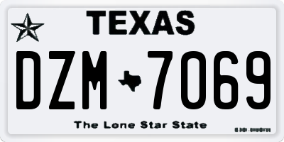 TX license plate DZM7069