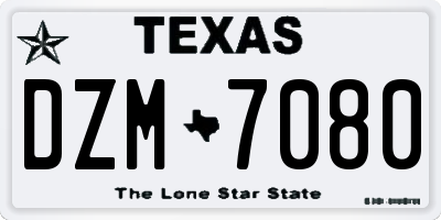 TX license plate DZM7080