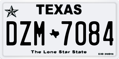 TX license plate DZM7084