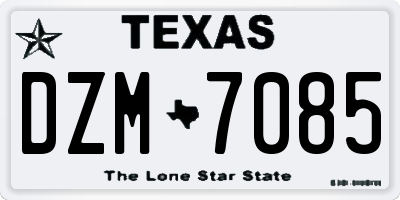 TX license plate DZM7085