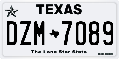 TX license plate DZM7089