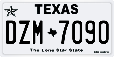 TX license plate DZM7090