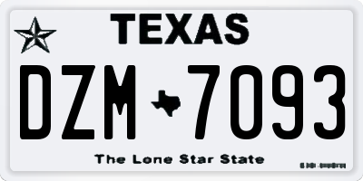 TX license plate DZM7093
