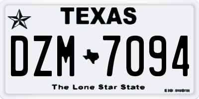 TX license plate DZM7094