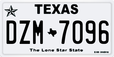 TX license plate DZM7096
