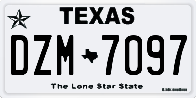 TX license plate DZM7097