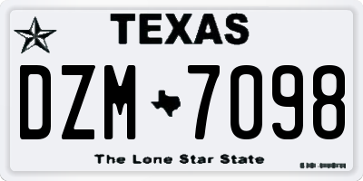 TX license plate DZM7098