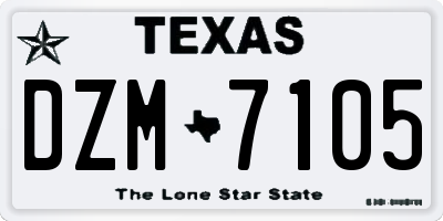 TX license plate DZM7105