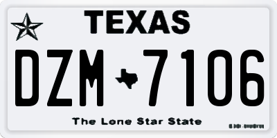 TX license plate DZM7106
