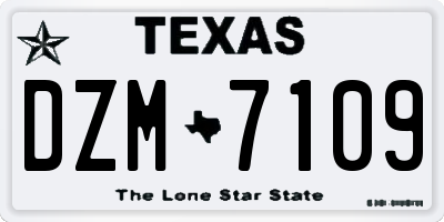 TX license plate DZM7109