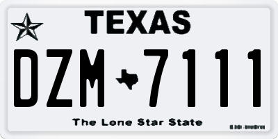 TX license plate DZM7111