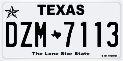 TX license plate DZM7113