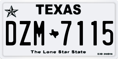 TX license plate DZM7115
