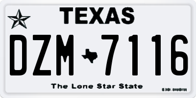 TX license plate DZM7116