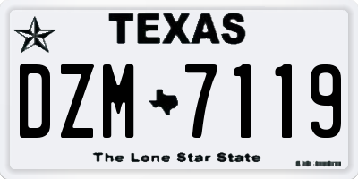 TX license plate DZM7119