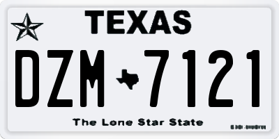 TX license plate DZM7121