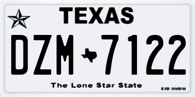 TX license plate DZM7122