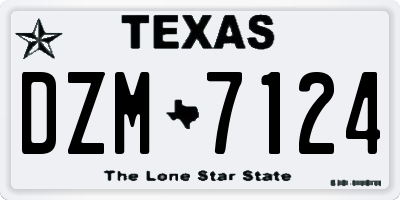 TX license plate DZM7124