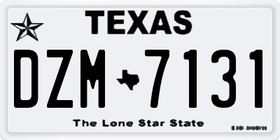 TX license plate DZM7131