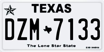 TX license plate DZM7133