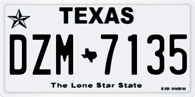 TX license plate DZM7135