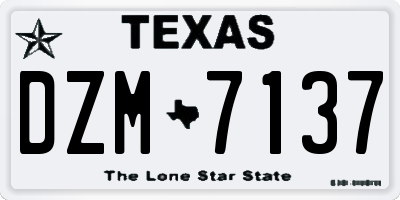 TX license plate DZM7137