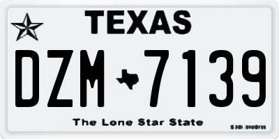 TX license plate DZM7139