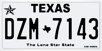 TX license plate DZM7143
