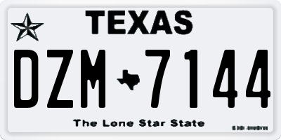 TX license plate DZM7144