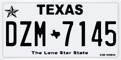 TX license plate DZM7145
