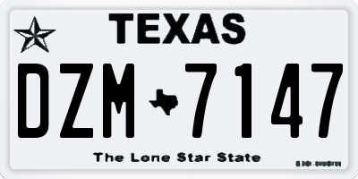 TX license plate DZM7147