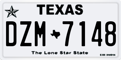 TX license plate DZM7148