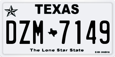 TX license plate DZM7149
