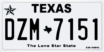 TX license plate DZM7151