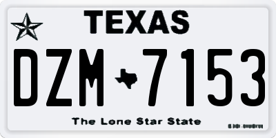 TX license plate DZM7153