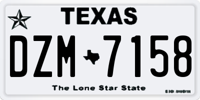 TX license plate DZM7158