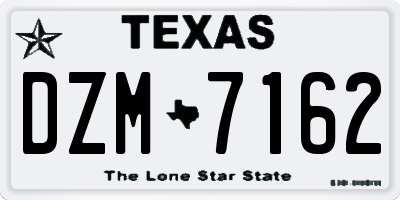 TX license plate DZM7162