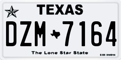 TX license plate DZM7164