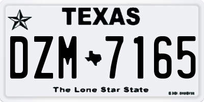 TX license plate DZM7165