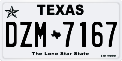 TX license plate DZM7167