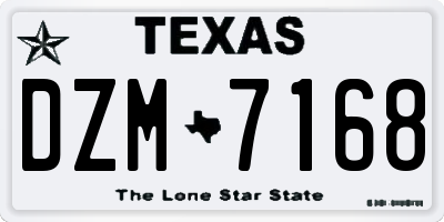 TX license plate DZM7168