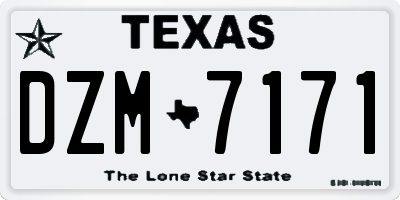 TX license plate DZM7171