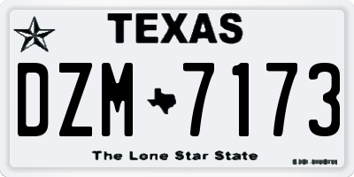 TX license plate DZM7173