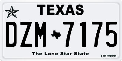 TX license plate DZM7175