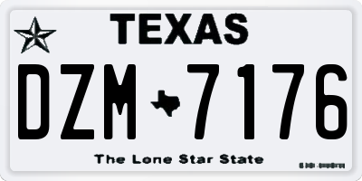 TX license plate DZM7176
