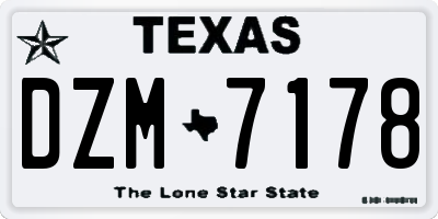TX license plate DZM7178